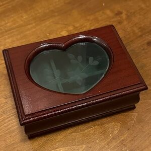 Heart-Shaped Wooden Jewelry Box